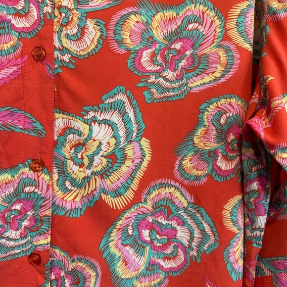 Z Supply Camden Tango Floral Mini Button Front Dress Beach Resort L - Picture 5 of 7